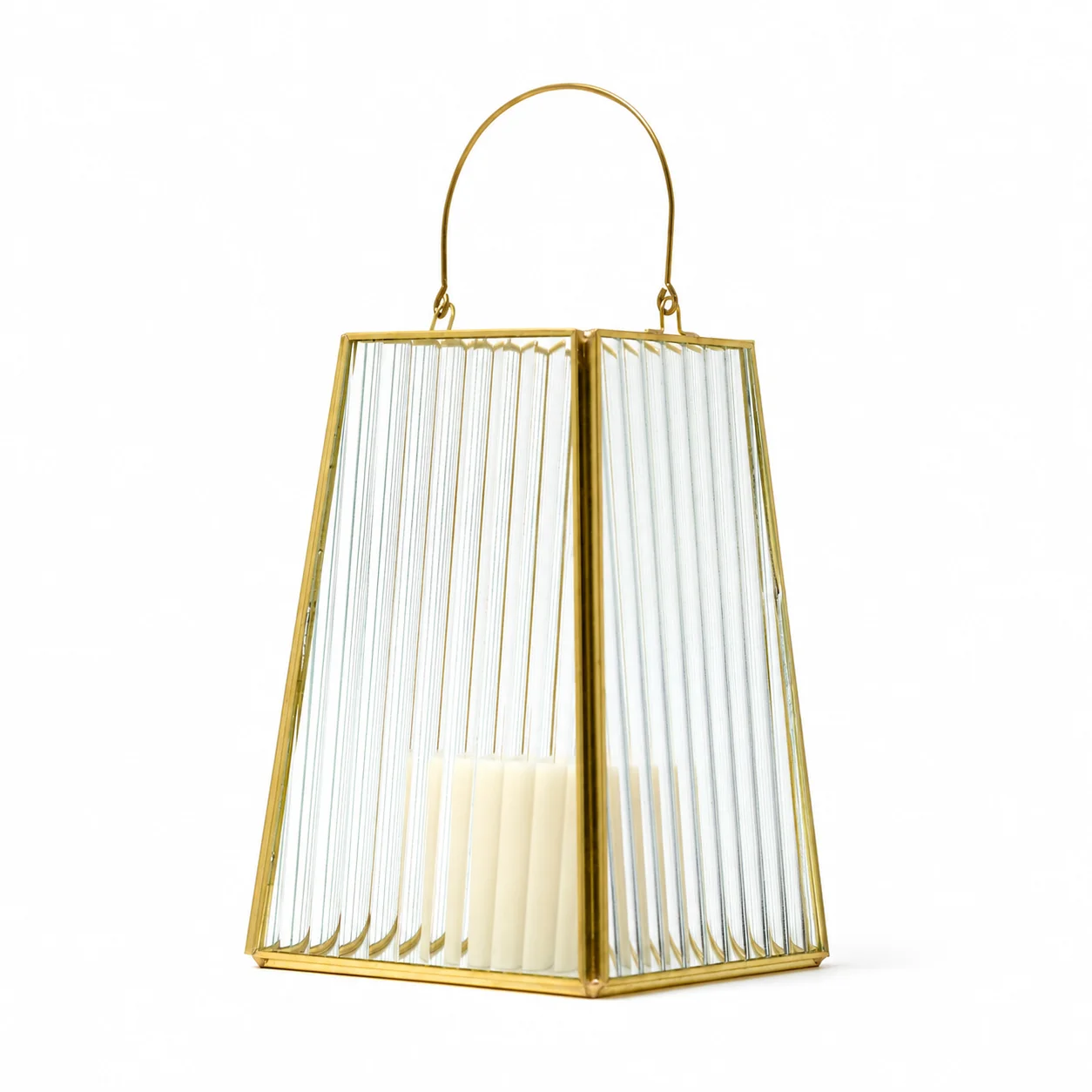 Medium Glass Gold Lantern Medium Glass Gold Lantern
