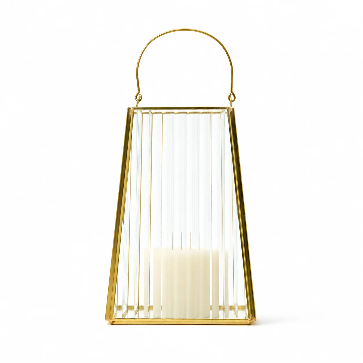 Medium Glass Gold Lantern Medium Glass Gold Lantern