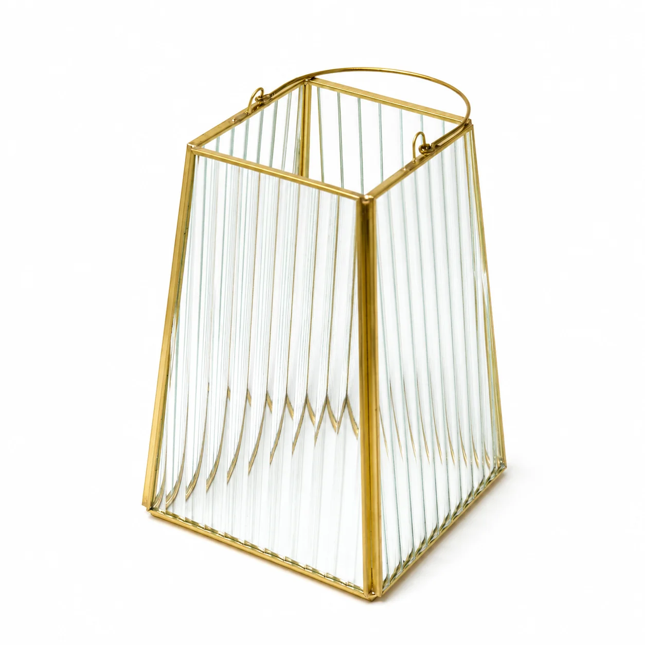 Medium Glass Gold Lantern Medium Glass Gold Lantern