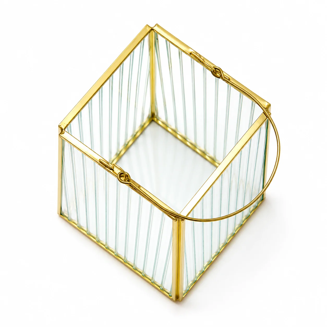 Medium Glass Gold Lantern Medium Glass Gold Lantern