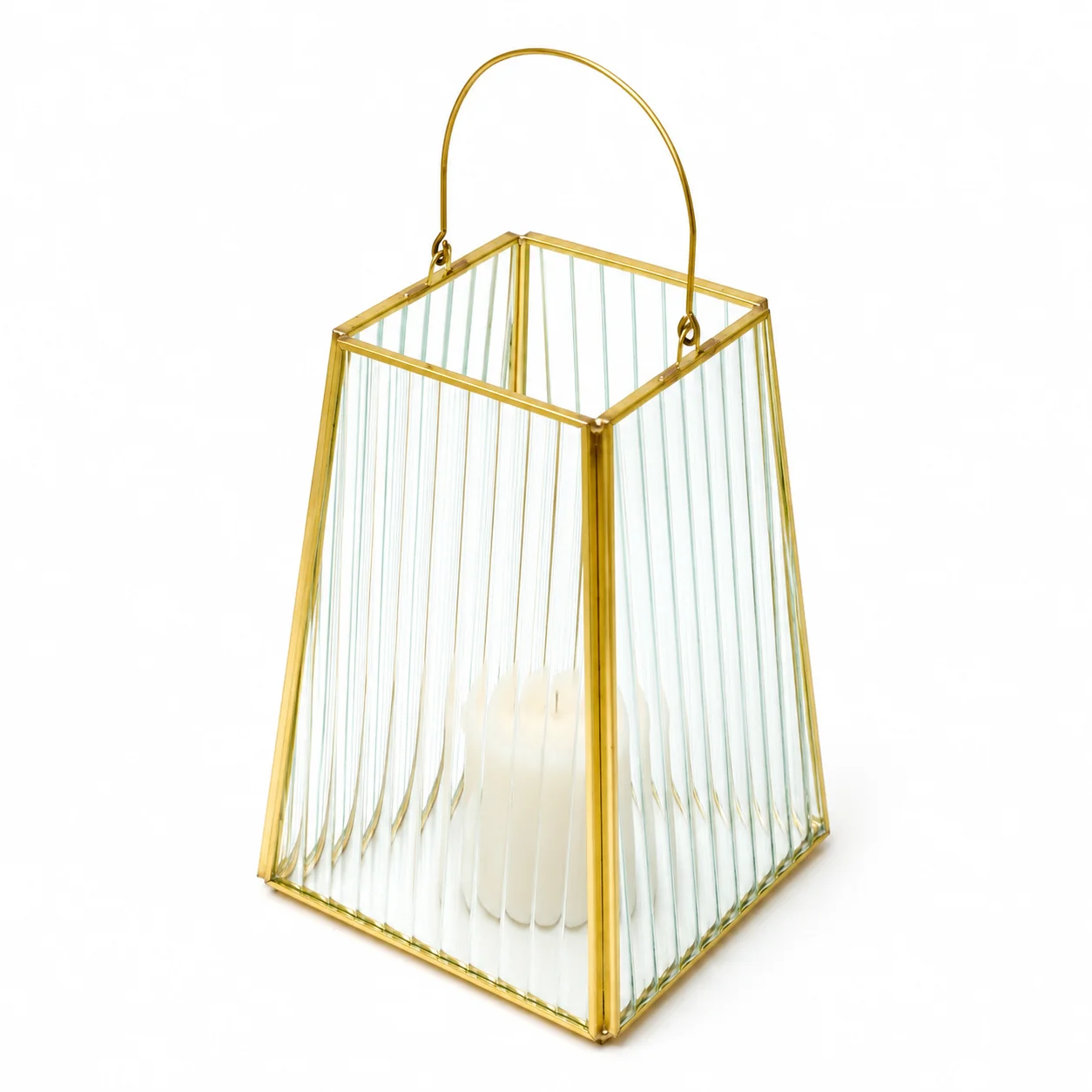 Medium Glass Gold Lantern Medium Glass Gold Lantern