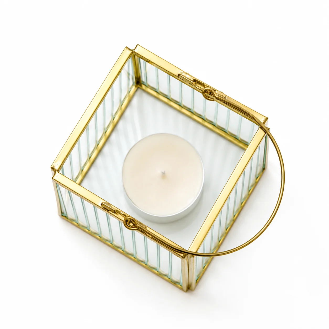 Medium Glass Gold Lantern Medium Glass Gold Lantern