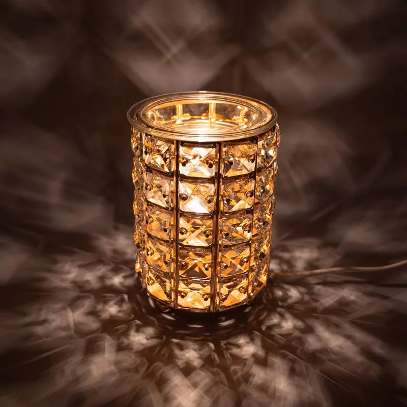 Wax Warmer Square Crystals Glass Lamp - Gold Wax Warmer Square Crystals Glass Lamp - Gold