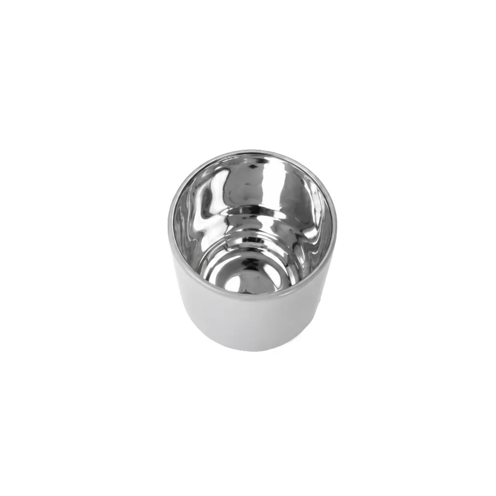 20cl Electro Silver & Matte White Curved Glass 20cl Electro Silver & Matte White Curved Glass