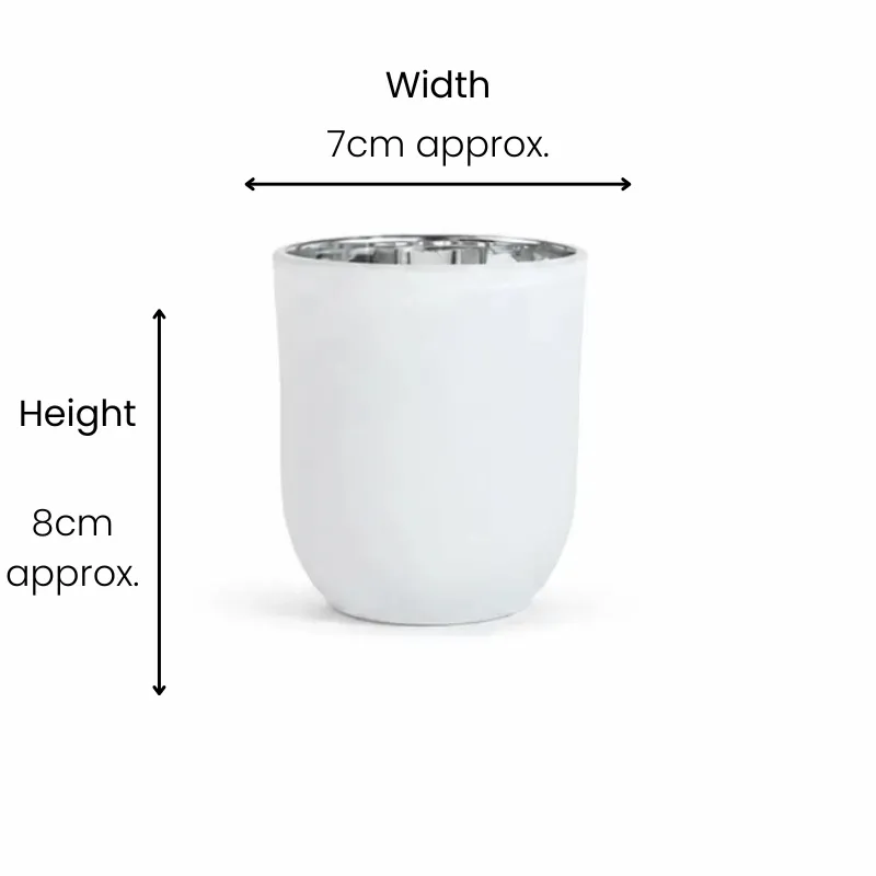 20cl Electro Silver & Matte White Curved Glass 20cl Electro Silver & Matte White Curved Glass
