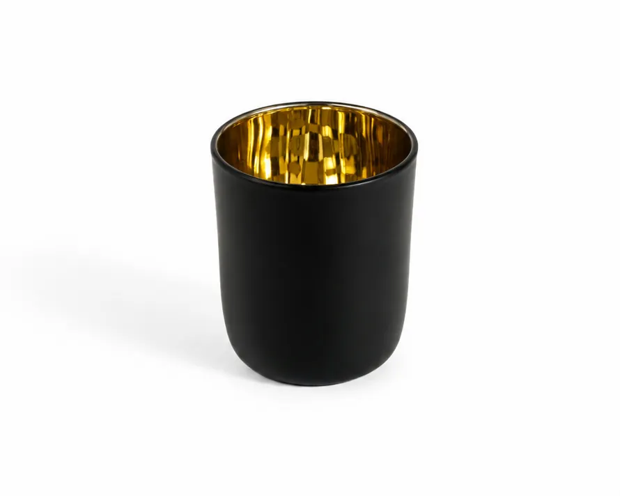 GLASS222 30cl Electro Gold/Black Matte Curved Glasses - Box of 6