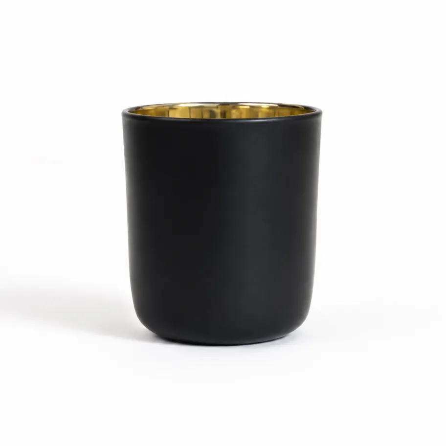 GLASS222 30cl Electro Gold/Black Matte Curved Glasses - Box of 6