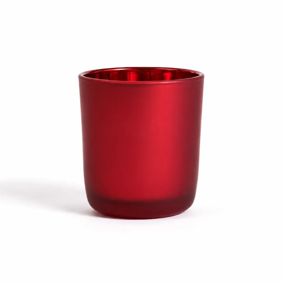 GLASS224 30cl Electro Red Frosted Curved Glasses