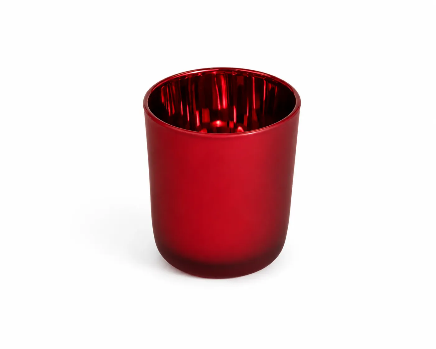 GLASS224_1 30cl Electro Red Frosted Curved Glasses - Box of 6