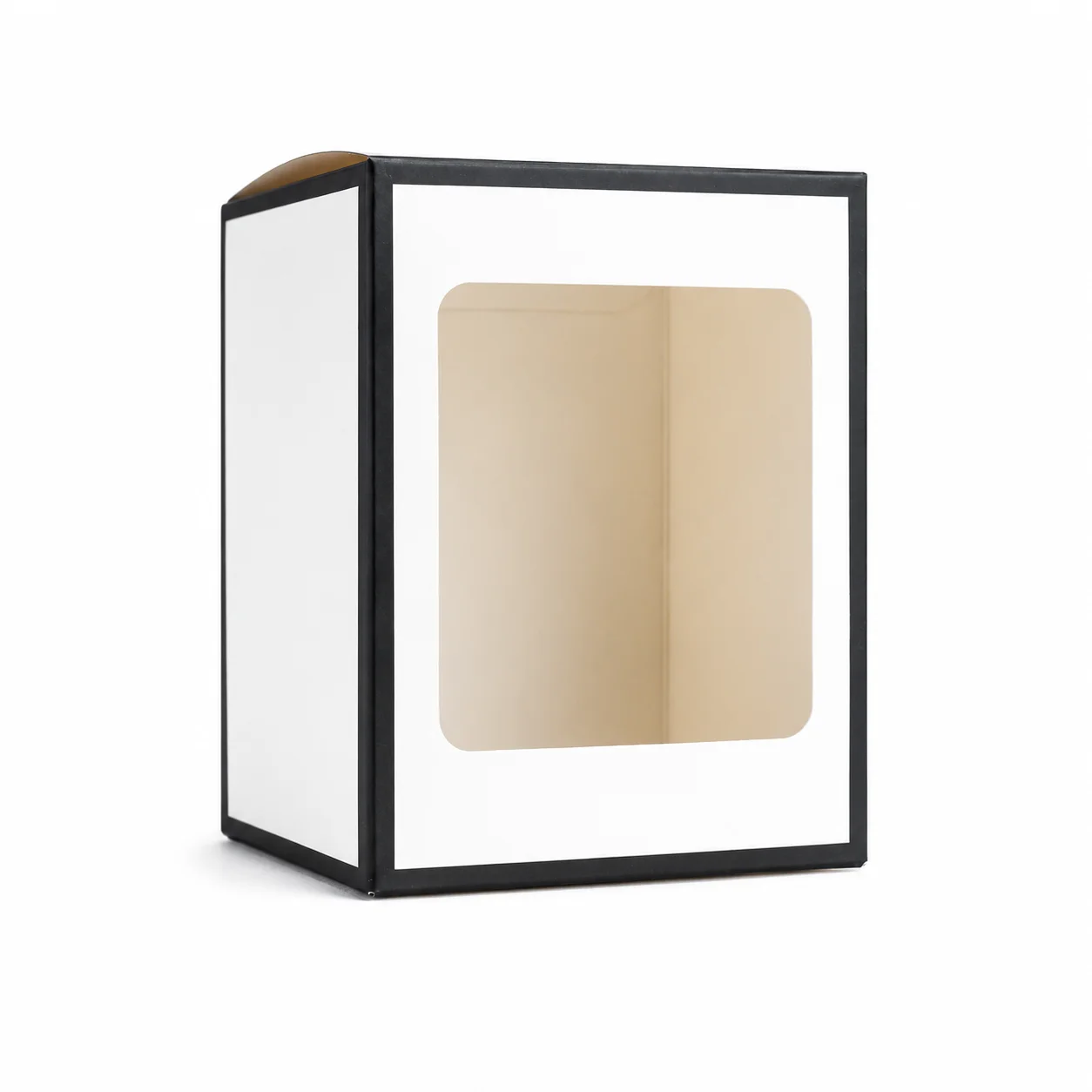 20cl White Candle Box with Black Rim & Window 20cl White Candle Box with Black Rim & Window