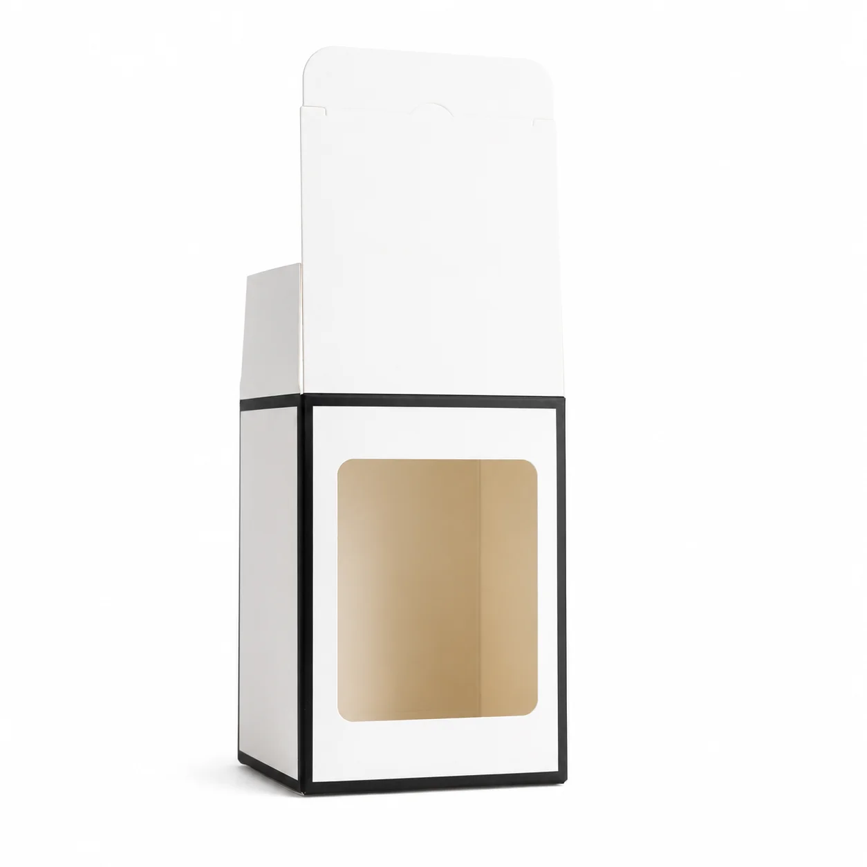 20cl White Candle Box with Black Rim & Window 20cl White Candle Box with Black Rim & Window