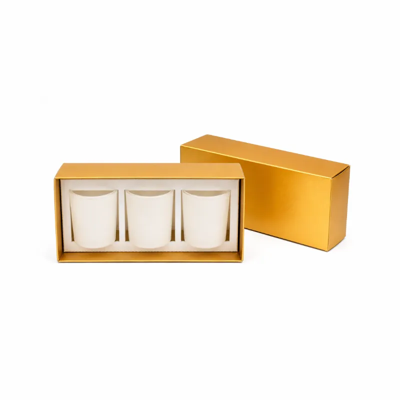 LBOX025_3 9cl Trio Luxury Candle Box, Gold