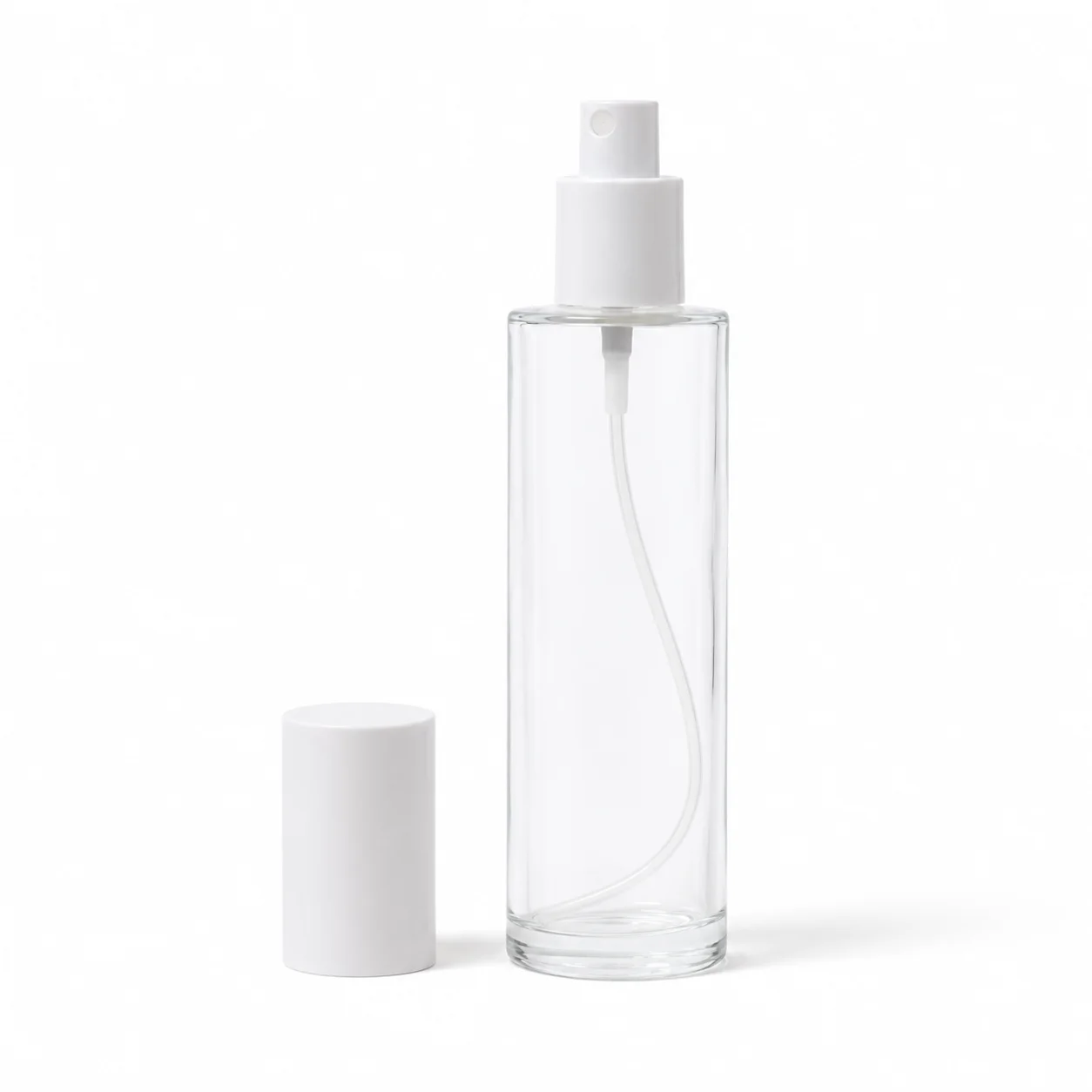 100ml Clear Glass Bottle with White Pump & Lid 100ml Clear Glass Bottle with White Pump & Lid