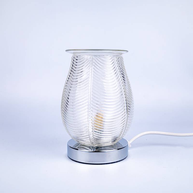 11960 Wax Warmer Ribbed Glass Clear