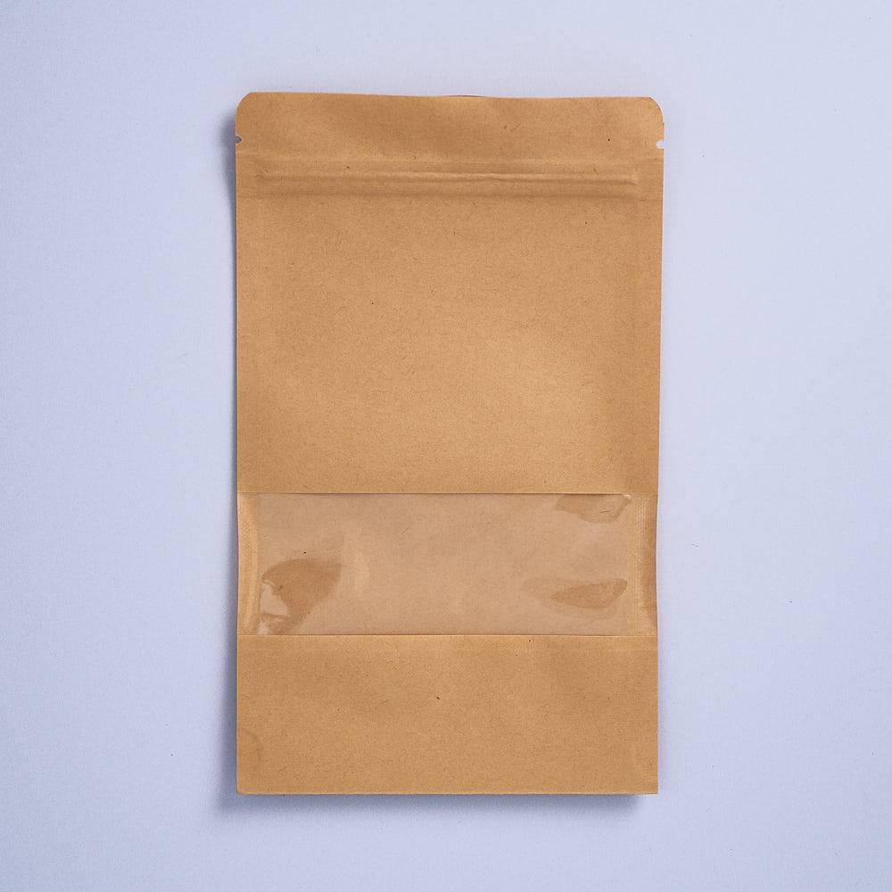 9915 Resealable Kraft Bag with Window, Large (Brown) - Bag of 10