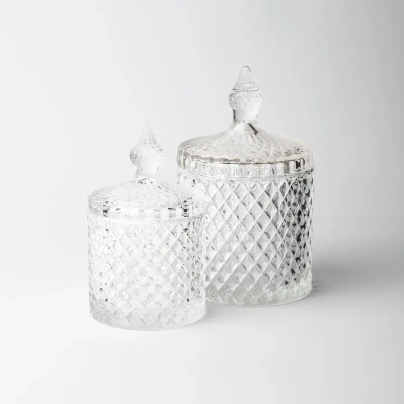 6343-800x800 30cl Clear Geo Candle Glass