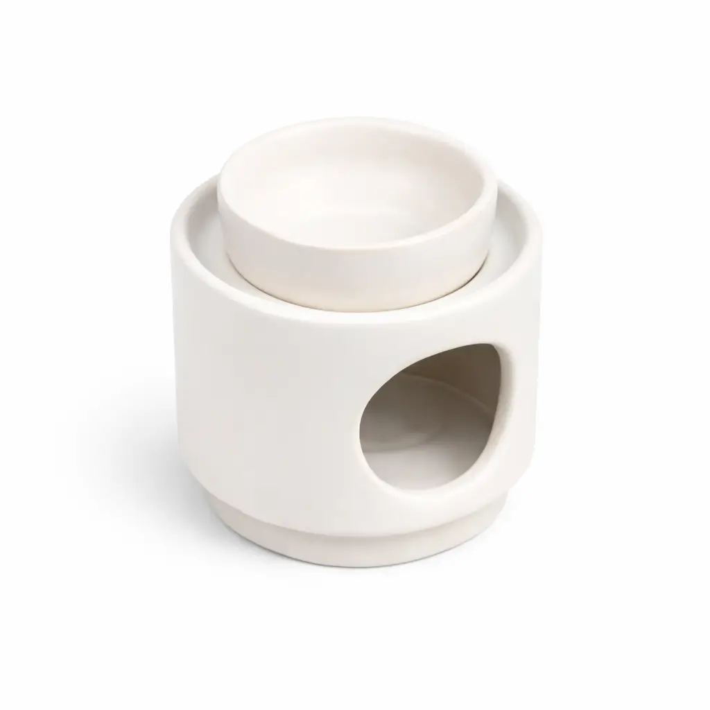 BURN050_2 White Two-Piece Ceramic Burner