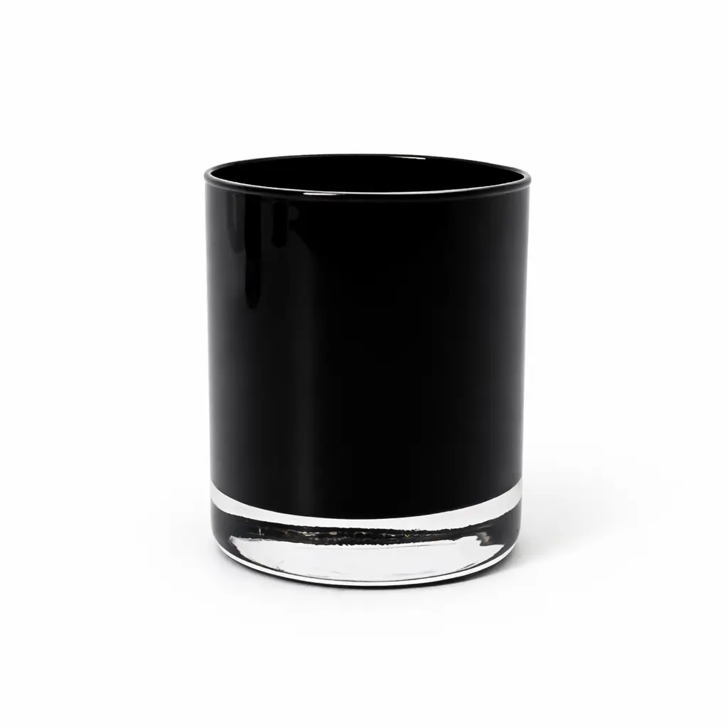 GLASS047_1 20cl Gloss Black Candle Glass