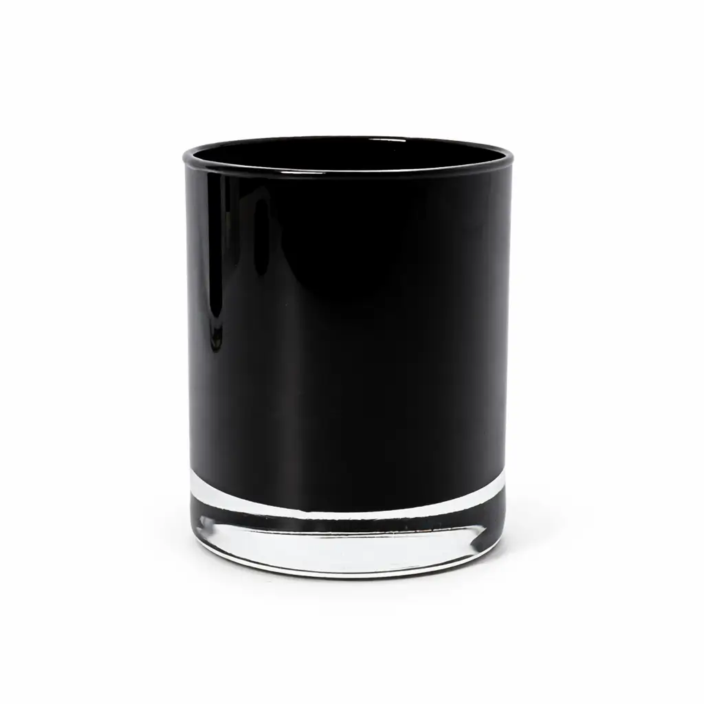 GLASS048_1 30cl Gloss Black Candle Glass