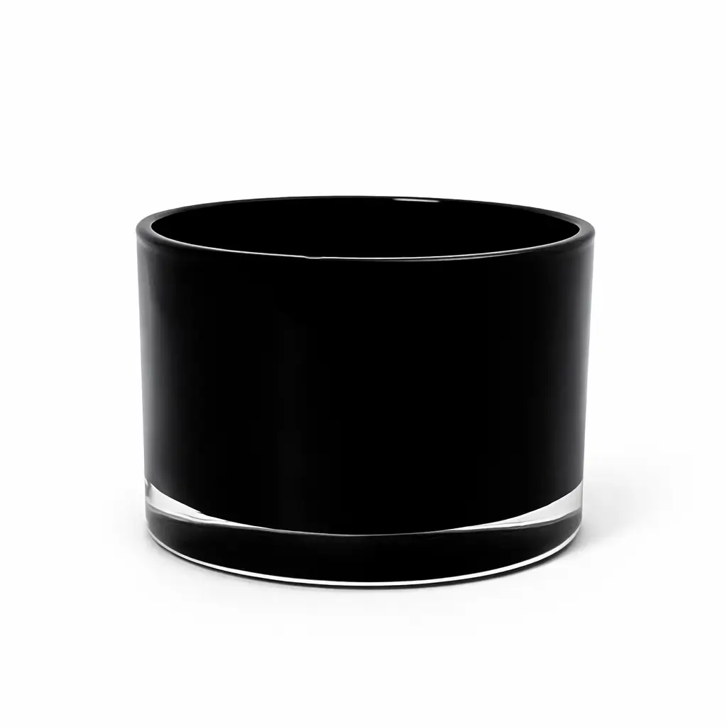 GLASS071_1 55cl Gloss Black Candle Glass