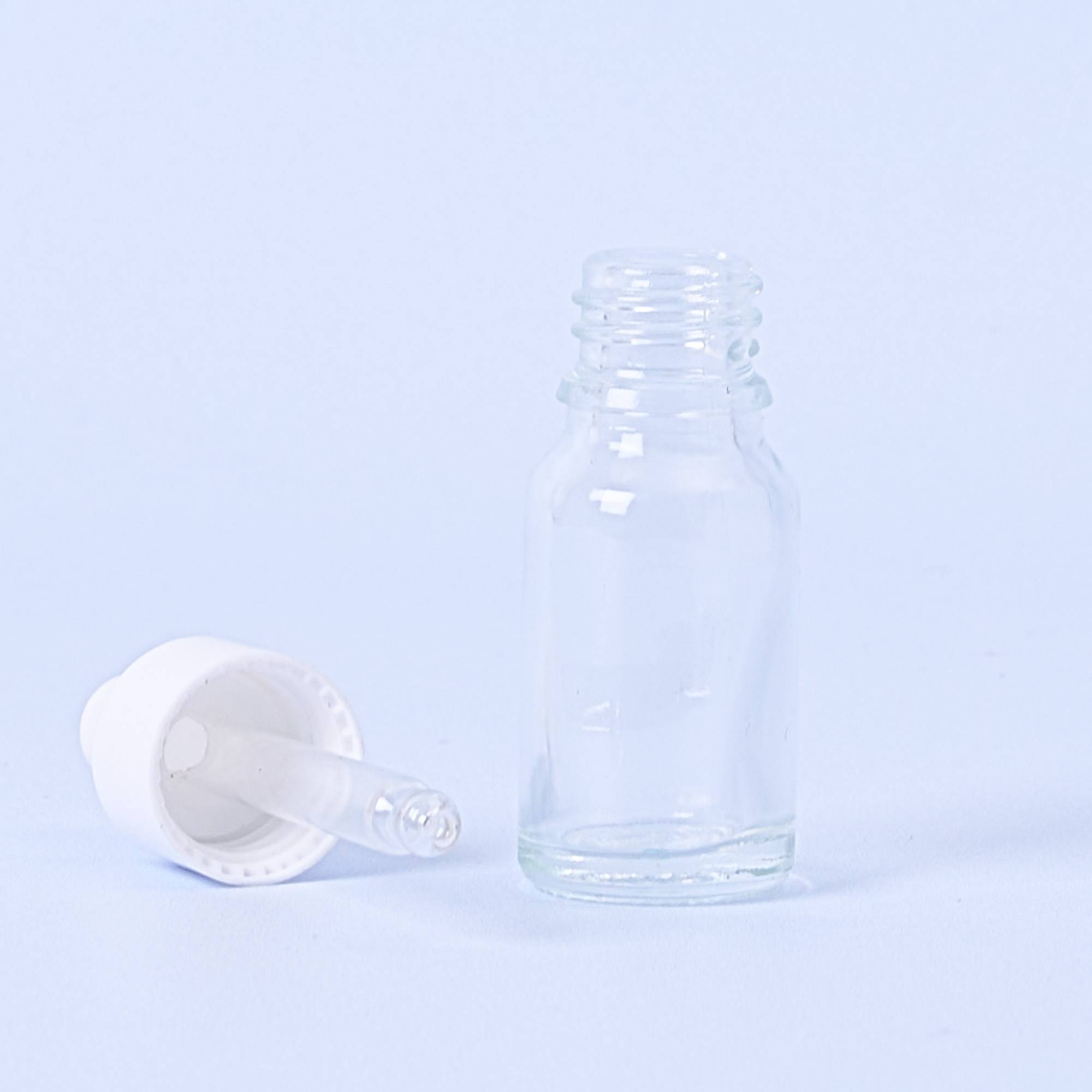 10120 10ml Clear Dropper Bottle With White Pipette - Box of 10