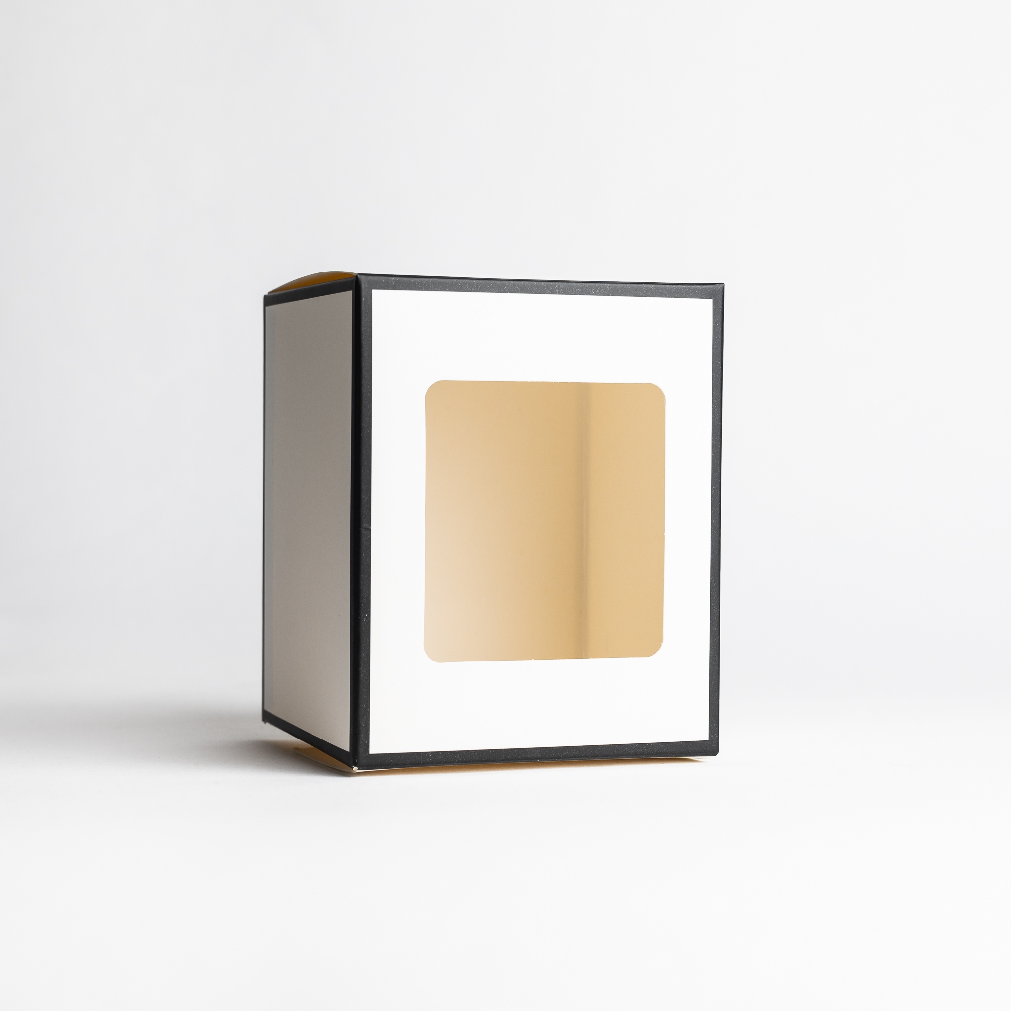 2896 30cl White Candle Box With Black Rim & Window