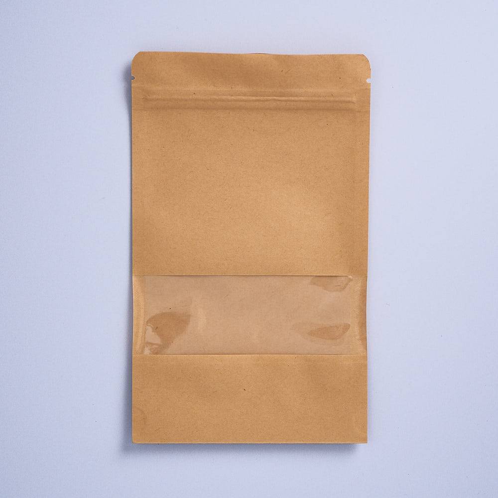 9915 Resealable Kraft Bag with Window, Large (Brown) - Bag of 10