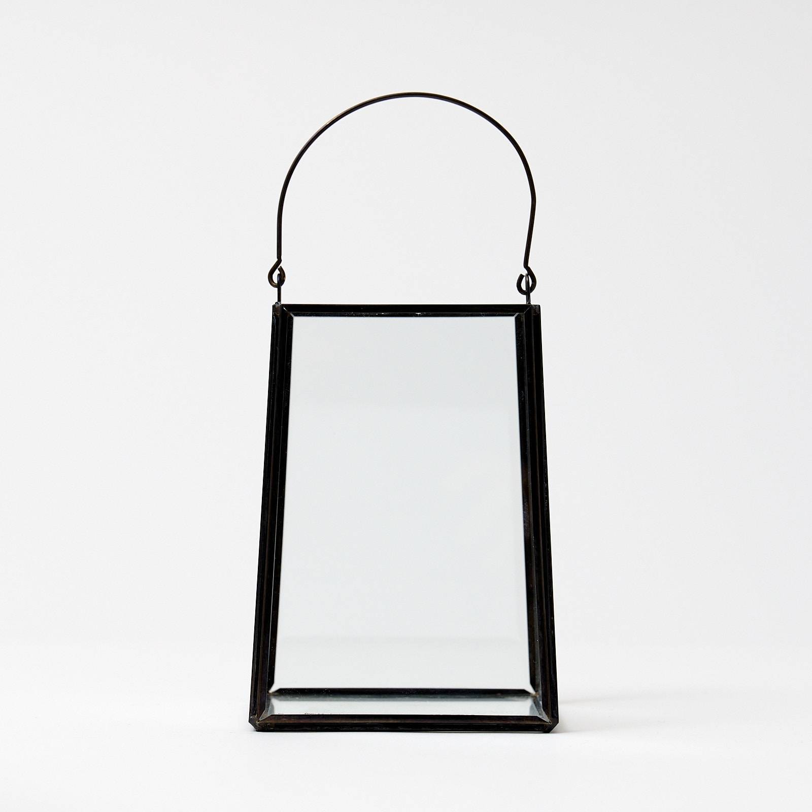 12323 Small Glass Lantern - Black