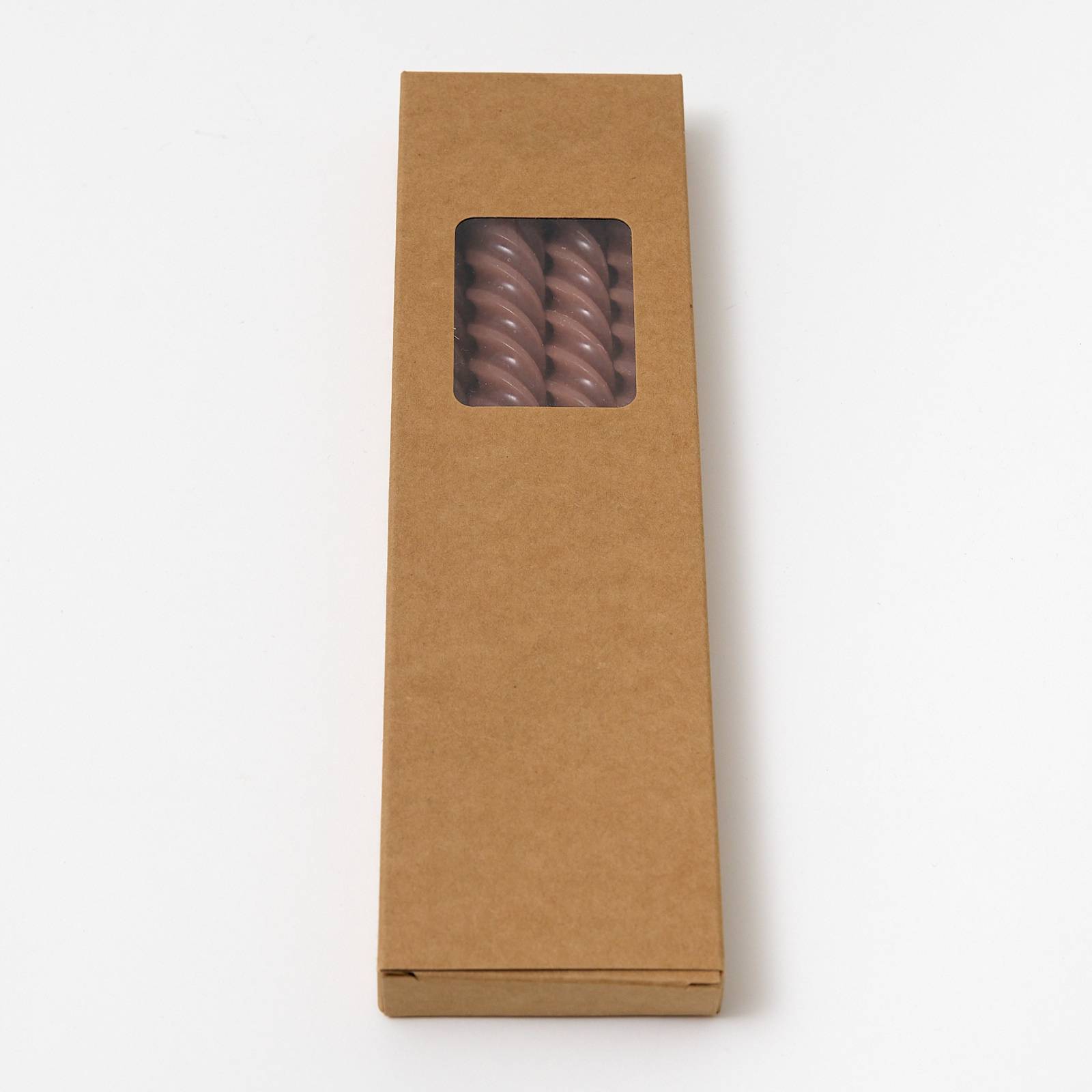12534 Brown Twisted Candles - Pack of 4