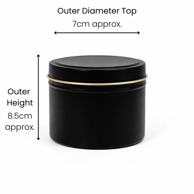 18cl Black Candle Tins 18cl Black Candle Tins