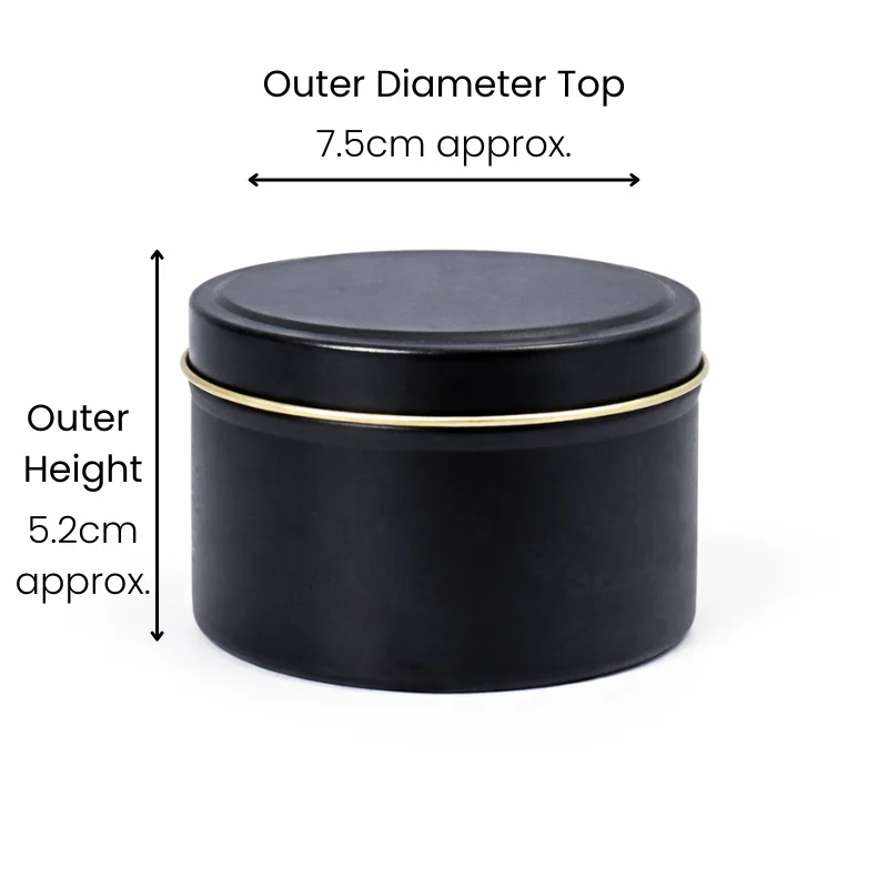 24cl Black Candle Tins 24cl Black Candle Tins
