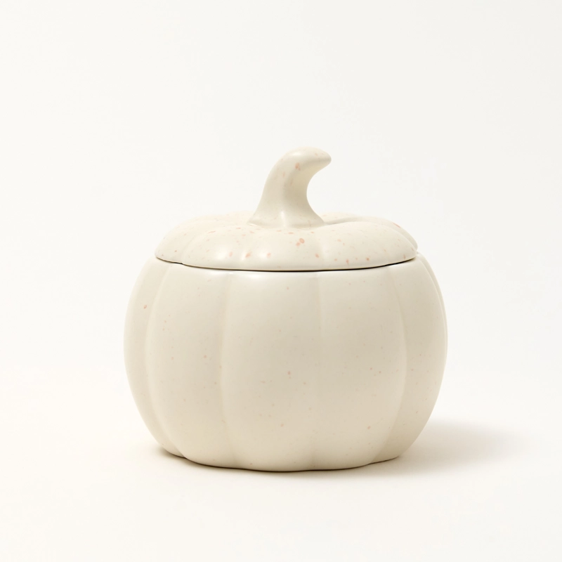 Pumpkin Ceramic, Small Candle Jars (1) Pumpkin Ceramic, Small Candle Jars